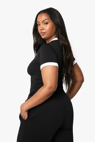 T-shirt ringer ajusté Plus aux bords contrastés | Taille 48 - boohoo - Modalova