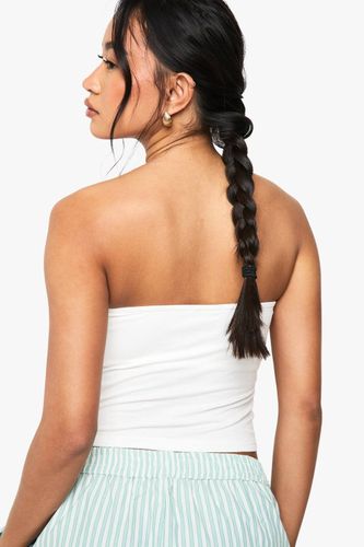Top bandeau à nervures douces rembourré intégré | Taille 38 - boohoo - Modalova