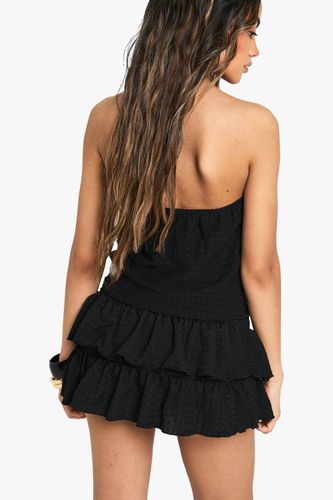 Jupe mini à ourlet à volants double couche texturée | Taille 36 - boohoo - Modalova