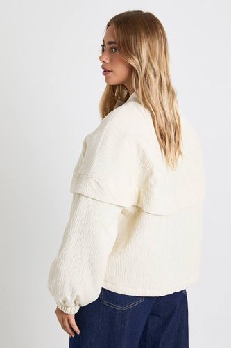 Veste bomber texturée sans col | Taille 44 - boohoo - Modalova