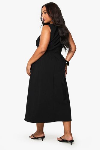 Robe patineuse midaxi boutonnée en grandes tailles | Taille 48 - boohoo - Modalova