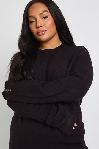 Ensemble pull en maille à col rond Plus et pantalon à jambe large | Taille 48 - boohoo - Modalova