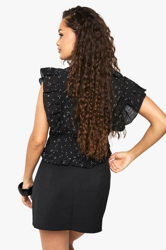 Chemisier À Imprimé Fleuri Avec Volants Et Nœud Devant | Taille Medium - boohoo - Modalova