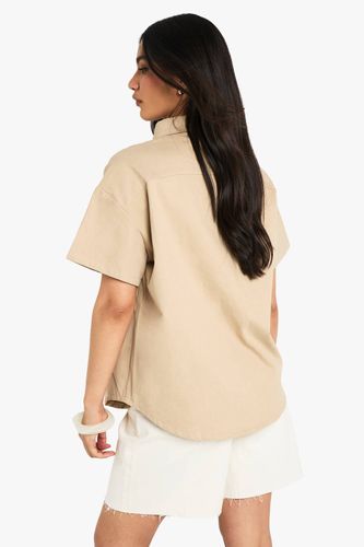 Chemise à manches courtes en sergé | Taille 40 - boohoo - Modalova