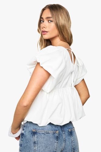 Top en popeline Puffball | Taille 42 - boohoo - Modalova