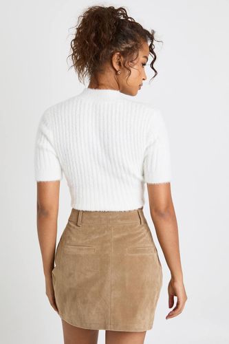 Mini-jupe en suédé synthétique | Taille 44 - boohoo - Modalova