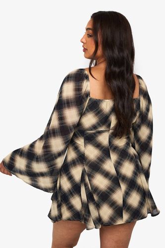 Plus Check Godet Skateur | Taille 48 - boohoo - Modalova