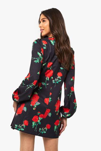 Robe mini laitière florale | Taille 46 - boohoo - Modalova