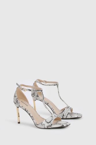 Talons à deux parties avec détail T-bar et imprimé synthétique | Taille 41 - boohoo - Modalova