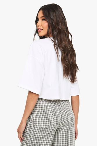 Haut Côtelé Ample À Manches 3/4 Avec Boutonnage | Taille 44 - boohoo - Modalova