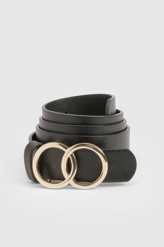 Ceinture boyfriend à double détail d'anneaux dorés - boohoo - Modalova