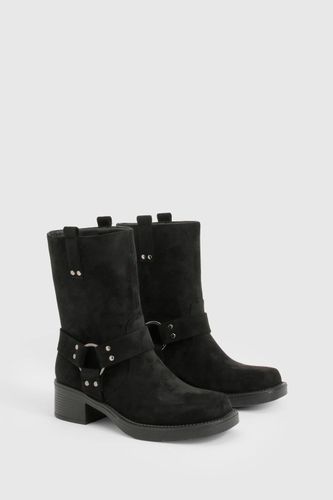 Bottines Biker en Synthétique avec Détail Harnais | Taille 41 - boohoo - Modalova