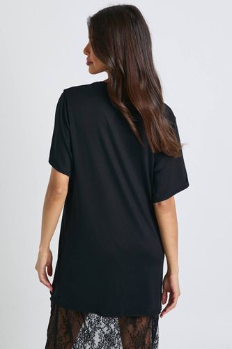 Robe T-shirt Mi-longue à Détails en Dentelle | Taille 38 - boohoo - Modalova