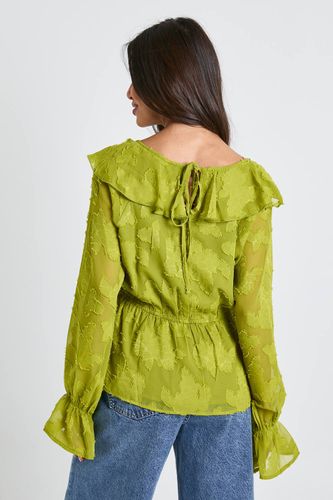 Blouse Burnout florale à manches d'ange | Taille 40 - boohoo - Modalova