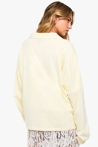 Haut De Rugby En Coton Épais À Col Avec Détails Boutonnés | Taille 44 - boohoo - Modalova