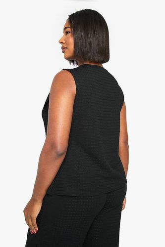 Haut Sans Manches Texturé Grande Taille Avec Boutonnage Intégral | Taille 54 - boohoo - Modalova