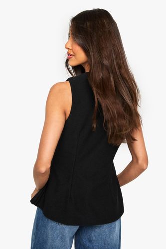 Gilet sans manches cintré à la taille avec boutons dorés texturés | Taille 44 - boohoo - Modalova