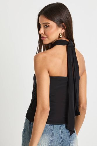 Encolure écharpe double couche en tissu fluide avec détail à col drapé | Taille 44 - boohoo - Modalova