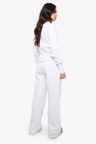 Ensemble Survêtement Sweat Bomber Ourlet Profond À Boutons-pression | Taille Medium - boohoo - Modalova