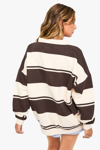 Sweat-shirt rugby rayé | Taille XS - boohoo - Modalova