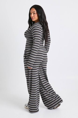 Pantalon à jambes larges à rayures Plus | Taille 48 - boohoo - Modalova