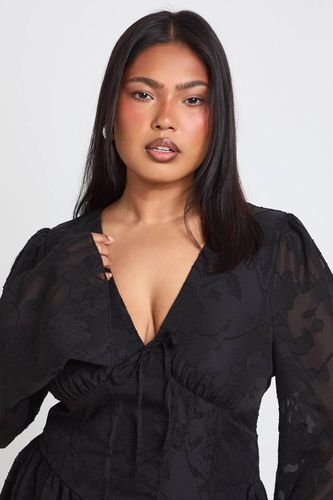 Robe Patineuse Grande Taille Jacquard Détail Corset | Taille 48 - boohoo - Modalova