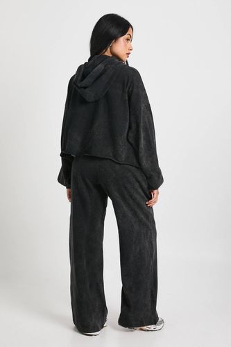 Ensemble De Jogging Jambe Droite Délavé À Ourlets Usés | Taille Medium - boohoo - Modalova