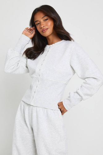 Ensemble Survêtement Petite Bomber Sweat À Ourlet Profond Avec Boutons-pression | Taille Medium - boohoo - Modalova