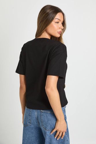 T-shirt Oversize Avec Détail De Bordure Dorée | Taille 40 - boohoo - Modalova