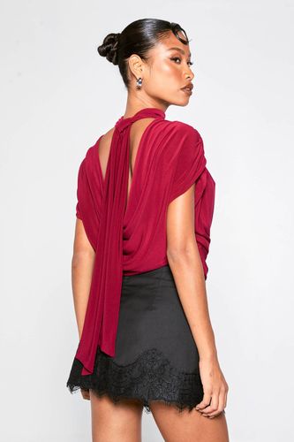 Skort en crêpe avec bordure en dentelle | Taille 44 - boohoo - Modalova