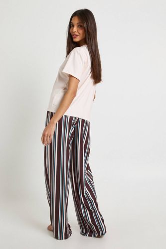 Ensemble Pyjama T-Shirt Oversize à Rayures & Pantalon | Taille 38 - boohoo - Modalova