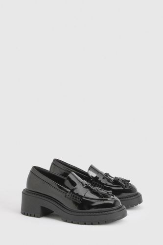 Mocassin À Pompons Semelle Épaisse Coupe Large | Taille 40 - boohoo - Modalova
