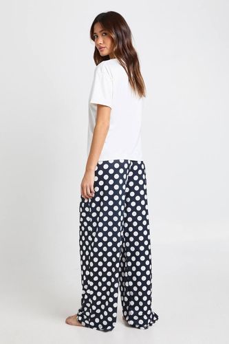 Ensemble Pyjama Pantalon À Pois & T-shirt Oversize | Taille 38 - boohoo - Modalova