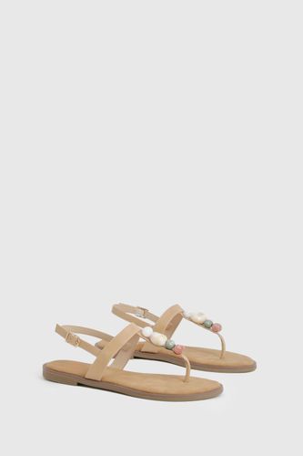 Sandales À Entredoigt Ornées De Perles | Taille 41 - boohoo - Modalova