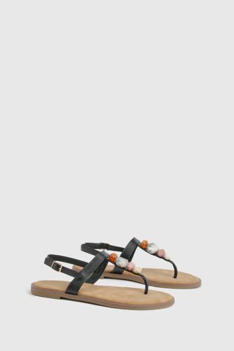 Sandales À Entredoigt Ornées De Perles | Taille 40 - boohoo - Modalova
