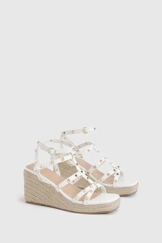 Sandales Compensées Style Gladiateur À Clous | Taille 41 - boohoo - Modalova
