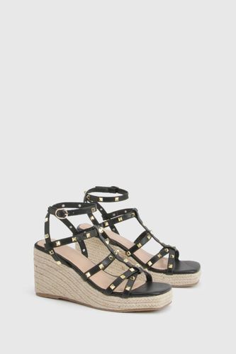 Sandales Compensées Cloutées Style Gladiateur | Taille 41 - boohoo - Modalova