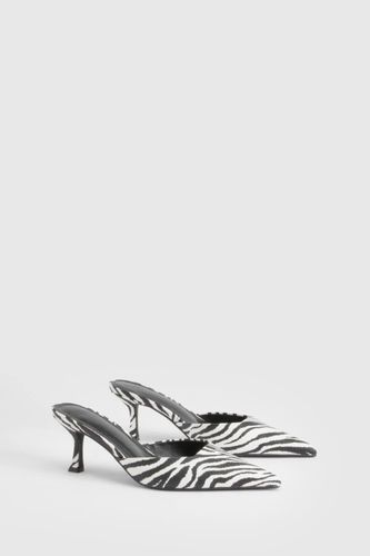 Mules À Bout Carré Imprimé | Taille 37 - boohoo - Modalova