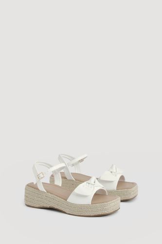 Espadrilles Compensées À Brides Avec Détail Nœud | Taille 41 - boohoo - Modalova