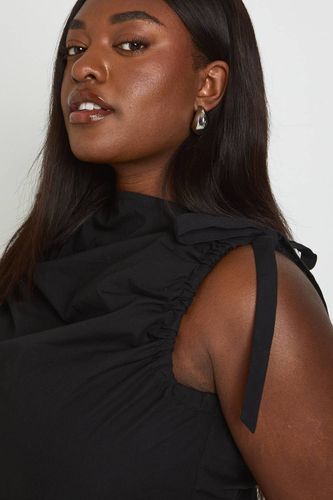 Haut En Popeline Grande Taille Avec Nœuds Aux Épaules | Taille 48 - boohoo - Modalova