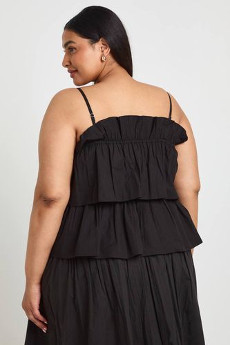 Haut En Popeline Froncée À Volants Grande Taille | Taille 48 - boohoo - Modalova