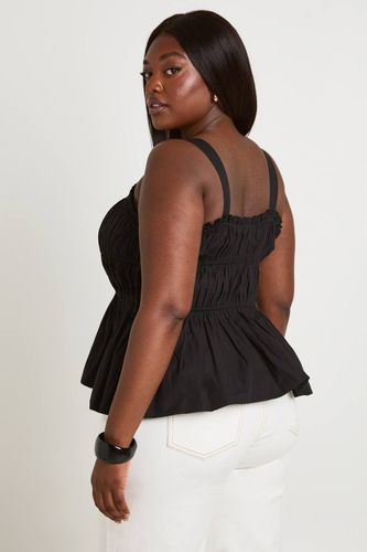 Haut Grande Taille À Fronces Et Basque | Taille 48 - boohoo - Modalova