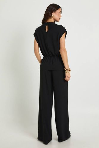 Blouse à drapé tissé longue & pantalon coordonné | Taille 46 - boohoo - Modalova