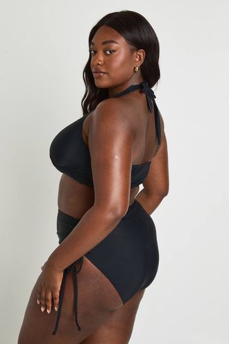 Bas De Bikini Grande Taille Taille Haute Froncé Avec Effet Ventre Plat | Taille 48 - boohoo - Modalova