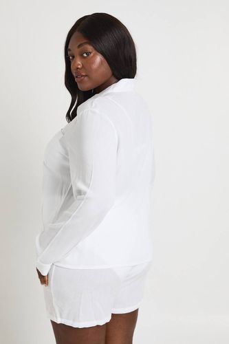 Chemise Oversize Aspect Lin Plus Essentials | Taille 48 - boohoo - Modalova