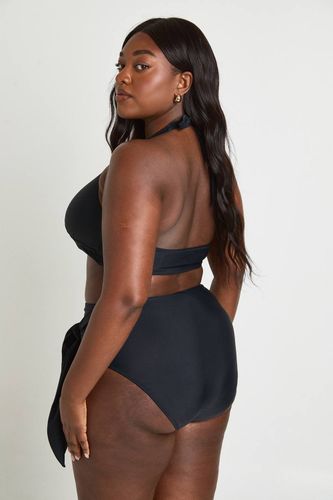 Bas De Bikini Grande Taille Taille Haute Gainant Avec Détail Drapé | Taille 54 - boohoo - Modalova