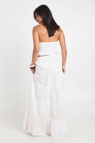 Jupe Longue En Popeline De Coton À Volants Étagés Petite | Taille 44 - boohoo - Modalova