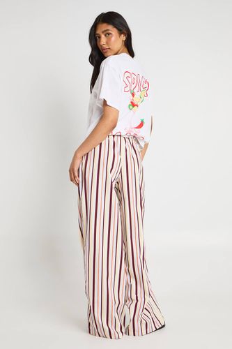 Pantalon Large En Popeline Avec Cordon De Serrage Coupe Tall | Taille 34 - boohoo - Modalova