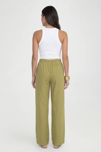 Pantalon Large Aspect Lin Pour Grandes Tailles | Taille 36 - boohoo - Modalova