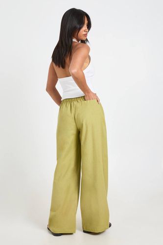 Pantalon Large Petite Aspect Lin | Taille 44 - boohoo - Modalova